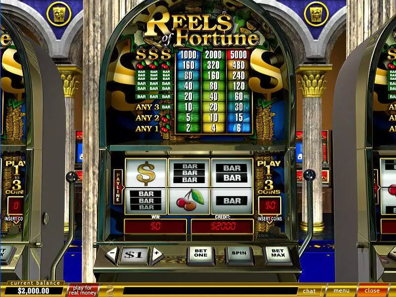 Reels of Fortune PlayTech Slots - Main Screen Reels