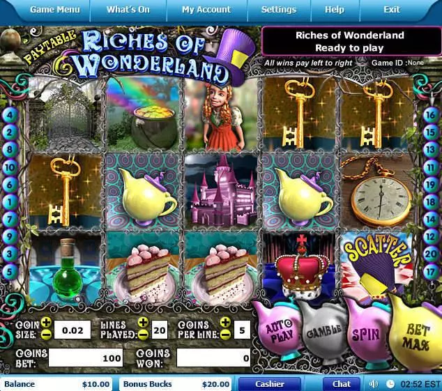 Riches of Wonderland Leap Frog Slots - Main Screen Reels