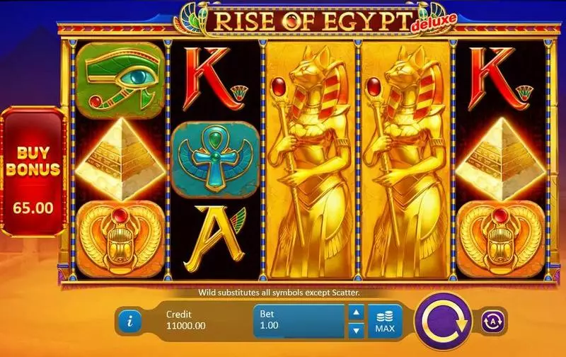 Rise of Egypt Deluxe Playson Slots - Main Screen Reels