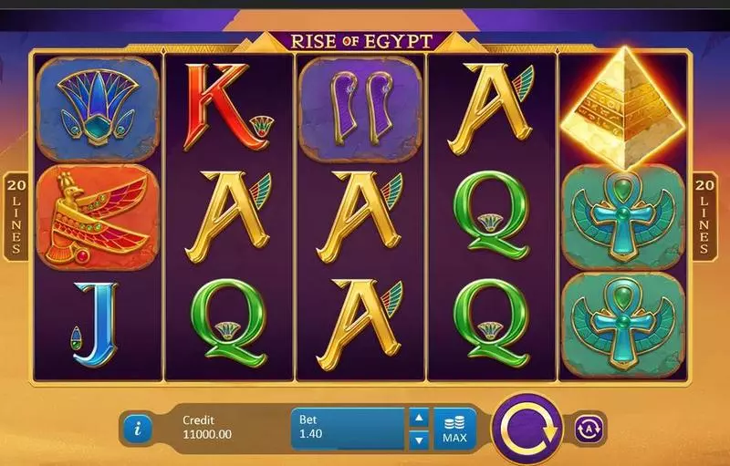 Rise of Egypt Playson Slots - Main Screen Reels
