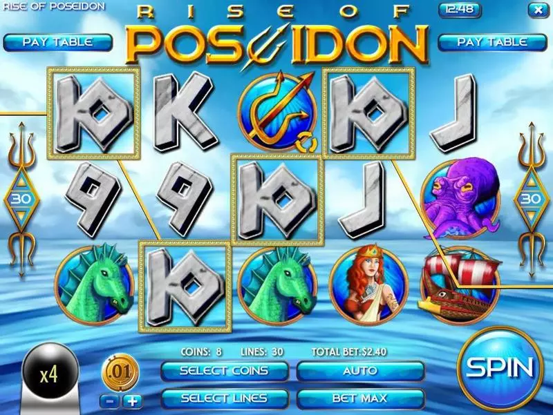 Rise of Poseidon Rival Slots - Main Screen Reels