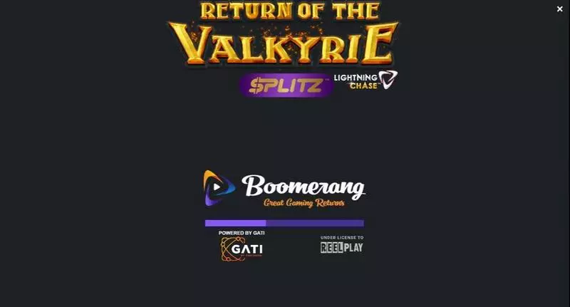 Rise of the Valkyrie Splitz Lightning Chase ReelPlay Slots - Introduction Screen