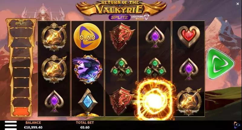 Rise of the Valkyrie Splitz Lightning Chase ReelPlay Slots - Main Screen Reels