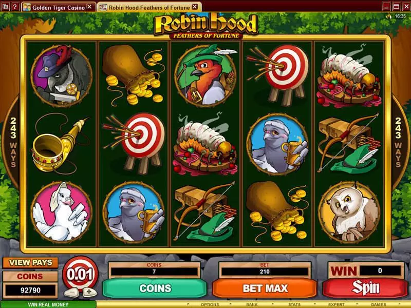 Robin Hood Feathers of Fortune Microgaming Slots - Main Screen Reels