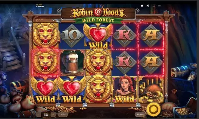 Robin Hood's Wild Forest Red Tiger Gaming Slots - Main Screen Reels