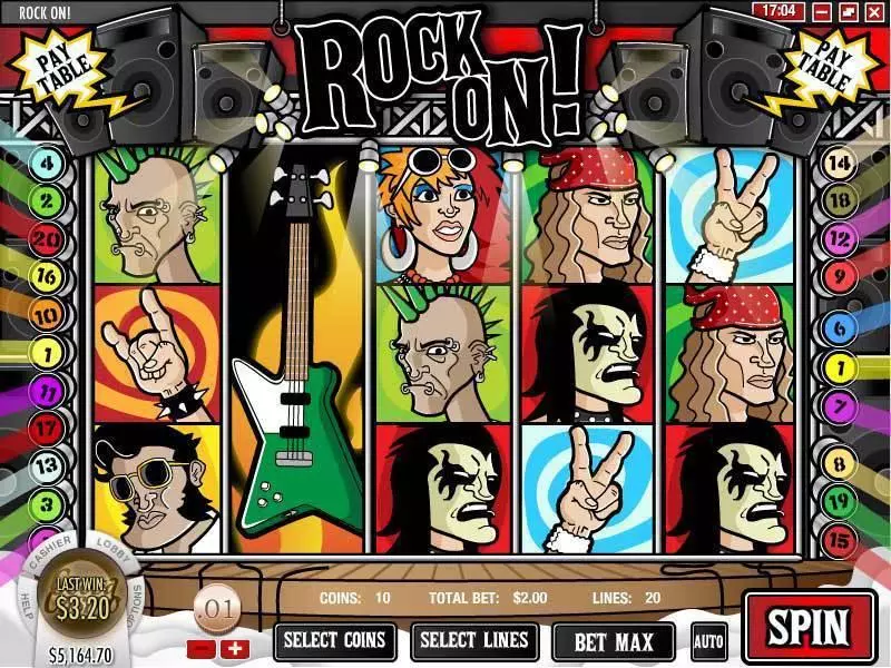 Rock On Rival Slots - Main Screen Reels