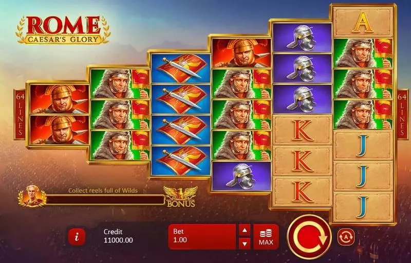 Rome Caesar's Glory Playson Slots - Main Screen Reels