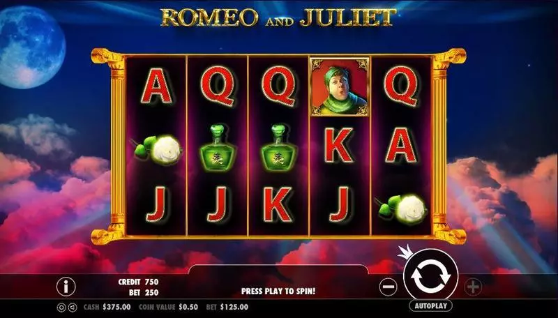 Romeo and Juliet Pragmatic Play Slots - Main Screen Reels