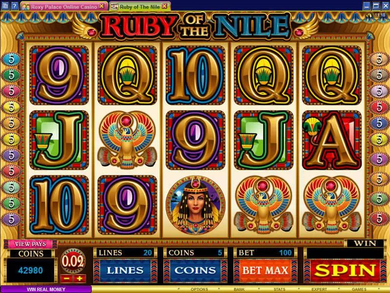 Ruby of the Nile Microgaming Slots - Main Screen Reels