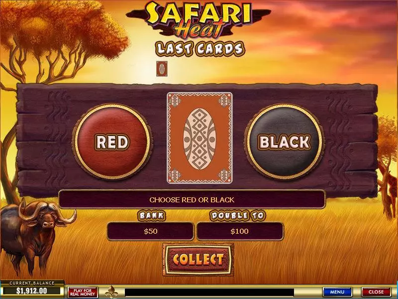 Safari Heat PlayTech Slots - Gamble Screen