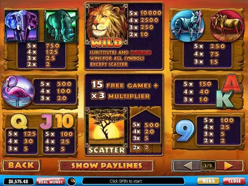 Safari Heat PlayTech Slots - Info and Rules