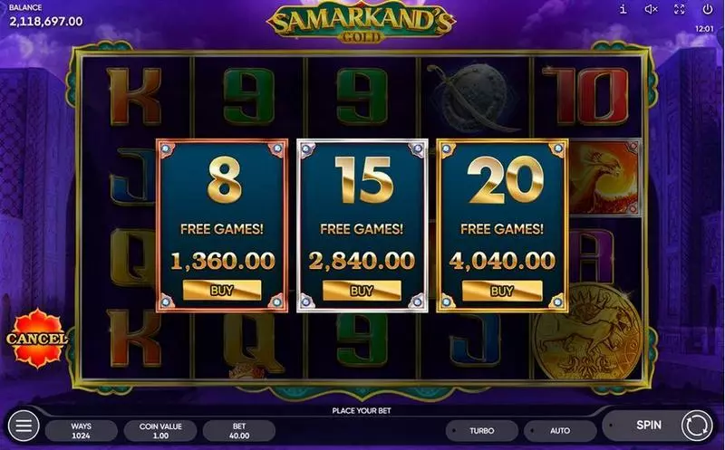 Samarkand's Gold Endorphina Slots - Bonus 1