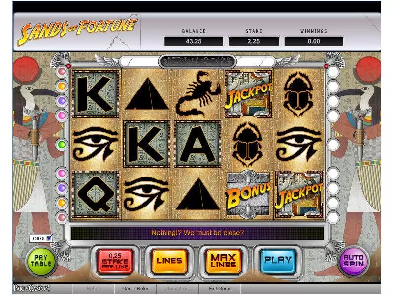 Sands of Fortune bwin.party Slots - Main Screen Reels