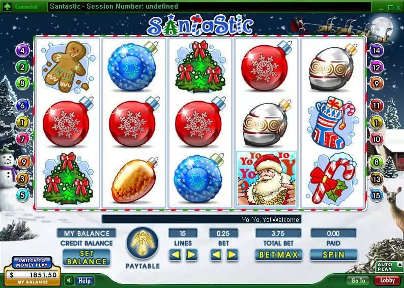 SantaStic 888 Slots - Main Screen Reels