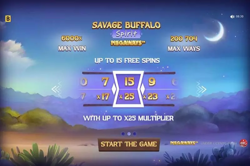 Savage Buffalo Spirit MEGAWAYS BGaming Slots - Introduction Screen