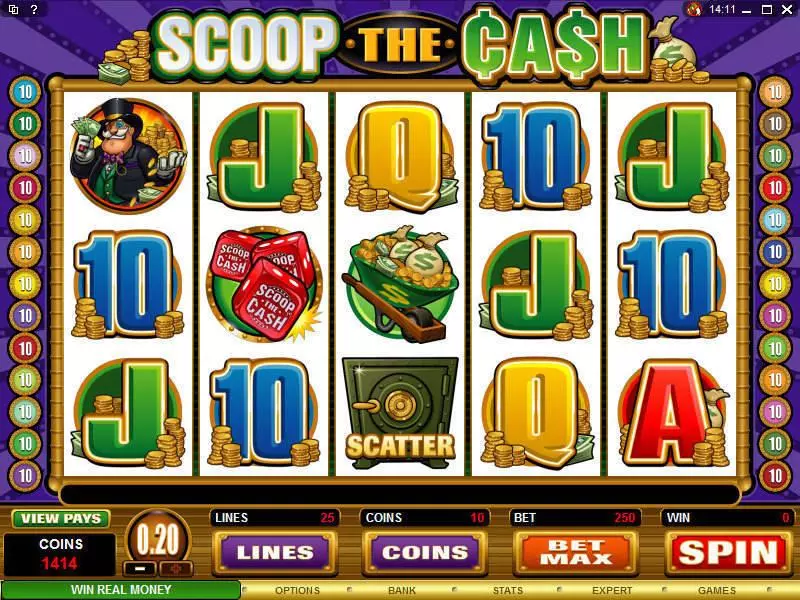 Scoop the Cash Microgaming Slots - Main Screen Reels