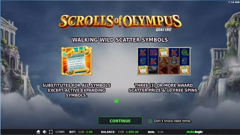 Scrolls of Olympus StakeLogic Slots - Info and Rules