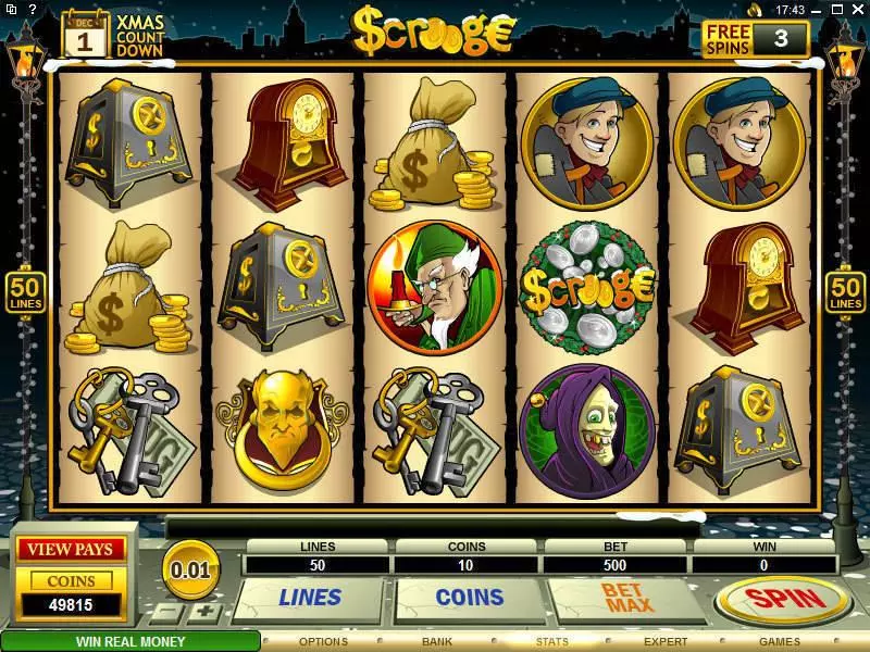 Scrooge Microgaming Slots - Main Screen Reels