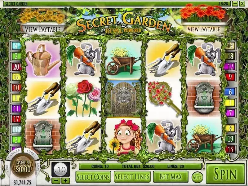Secret Garden Rival Slots - Main Screen Reels