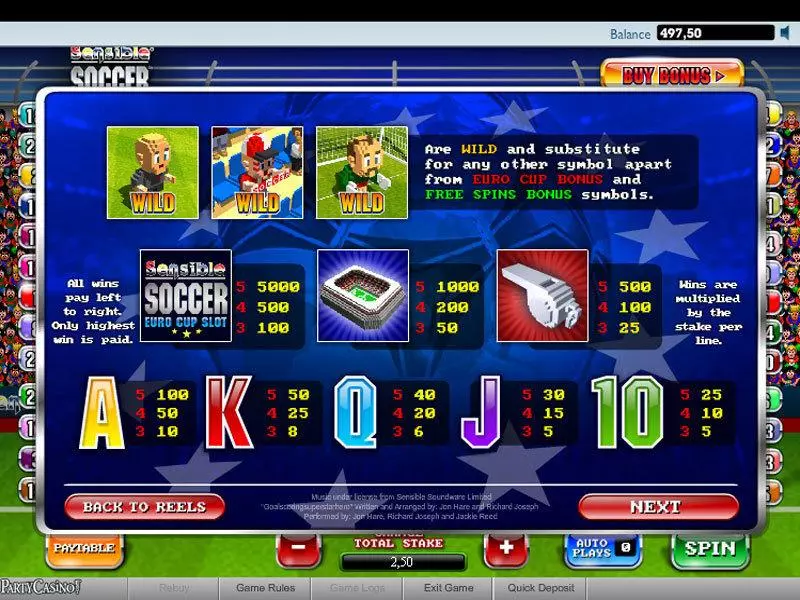 Sensible Soccer bwin.party Slots - Info and Rules