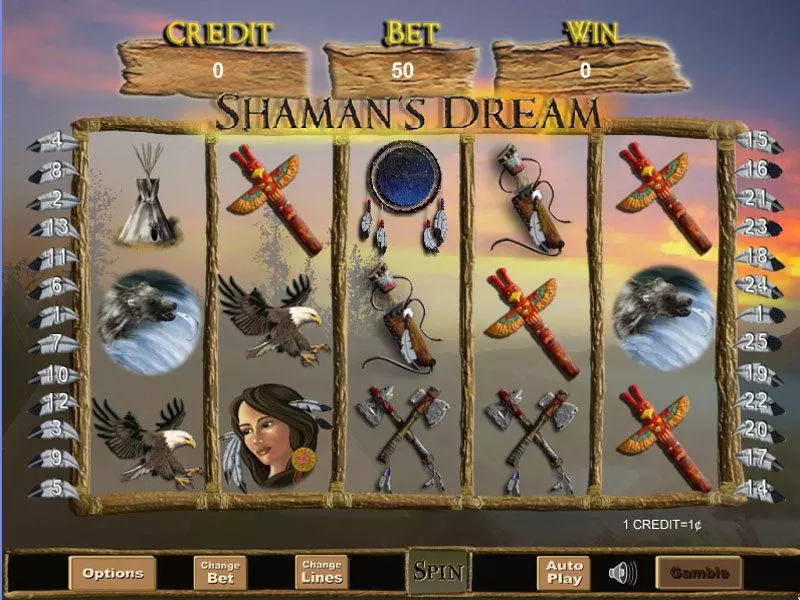 Shaman's Dream Eyecon Slots - Main Screen Reels