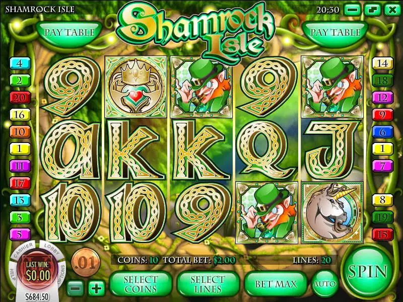 Shamrock Isle Rival Slots - Main Screen Reels