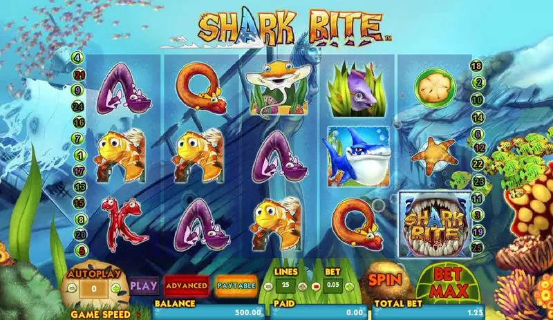 Shark Bite Amaya Slots - Main Screen Reels