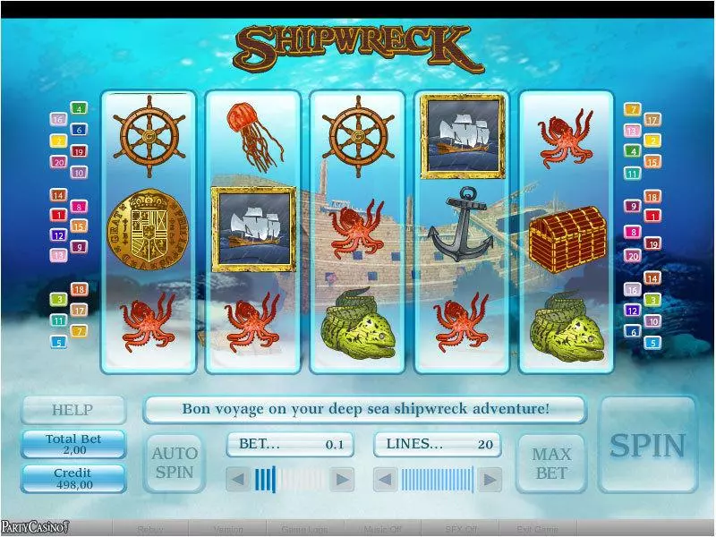 Shipwreck bwin.party Slots - Main Screen Reels