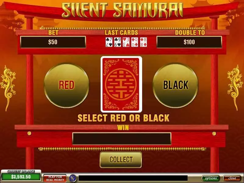 Silent Samurai PlayTech Slots - Gamble Screen