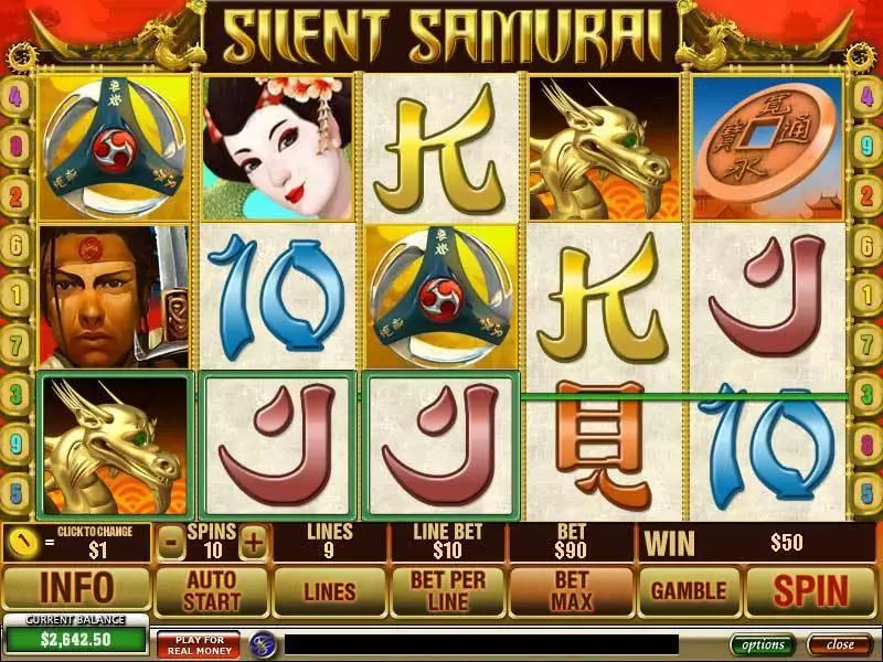 Silent Samurai PlayTech Slots - Main Screen Reels