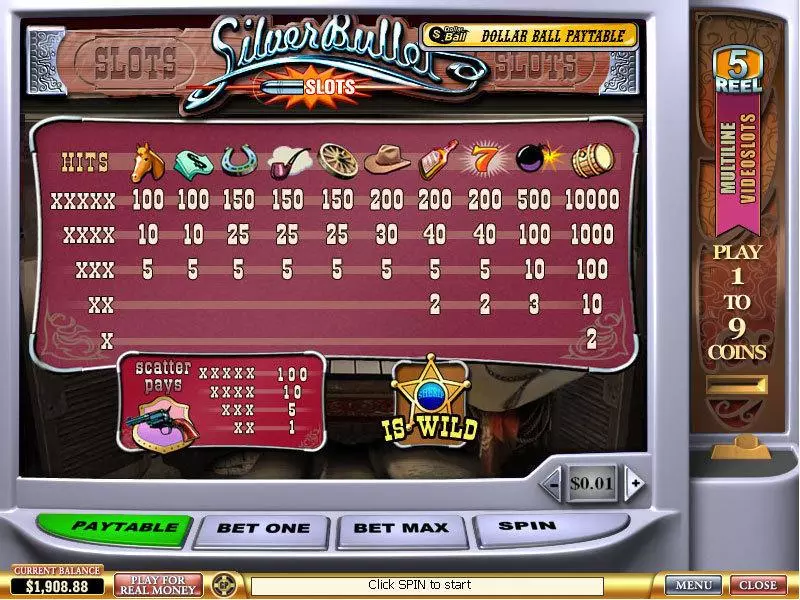 Silver Bullet PlayTech Slots - Info and Rules