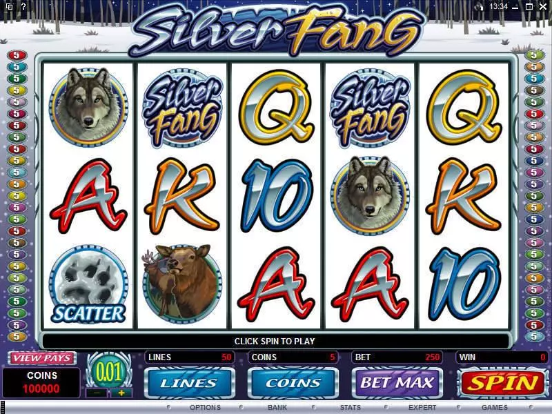 Silver Fang Microgaming Slots - Main Screen Reels