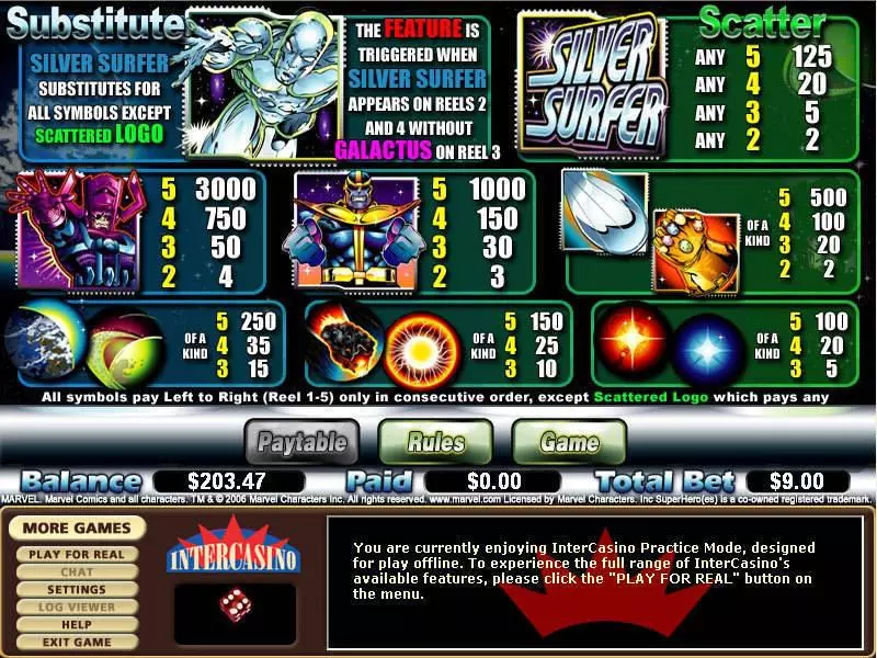 Silver Surfer CryptoLogic Slots - Info and Rules