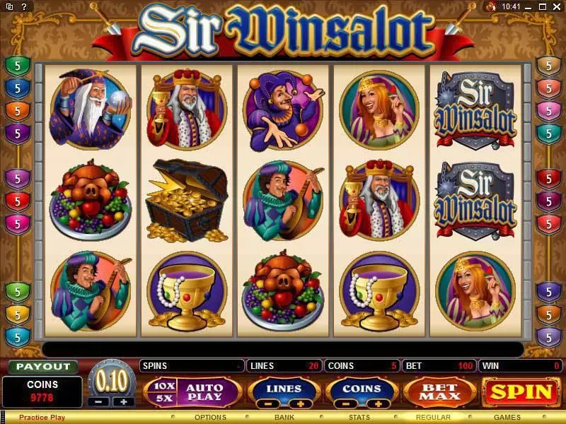 Sir Winsalot Microgaming Slots - Main Screen Reels
