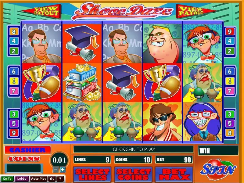 Skool Daze Wizard Gaming Slots - Main Screen Reels