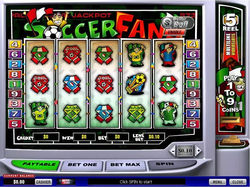Soccer Fans PlayTech Slots - Main Screen Reels