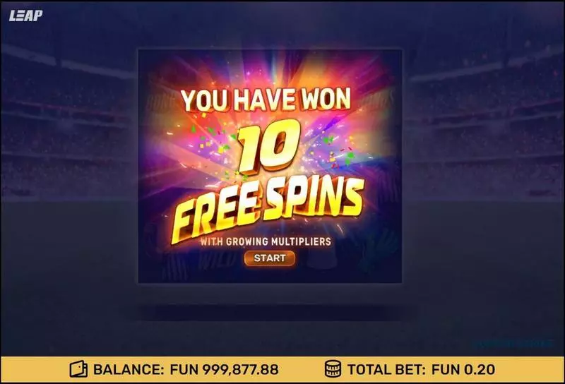 Soccer Strike Leap Gaming Slots - Introduction Screen