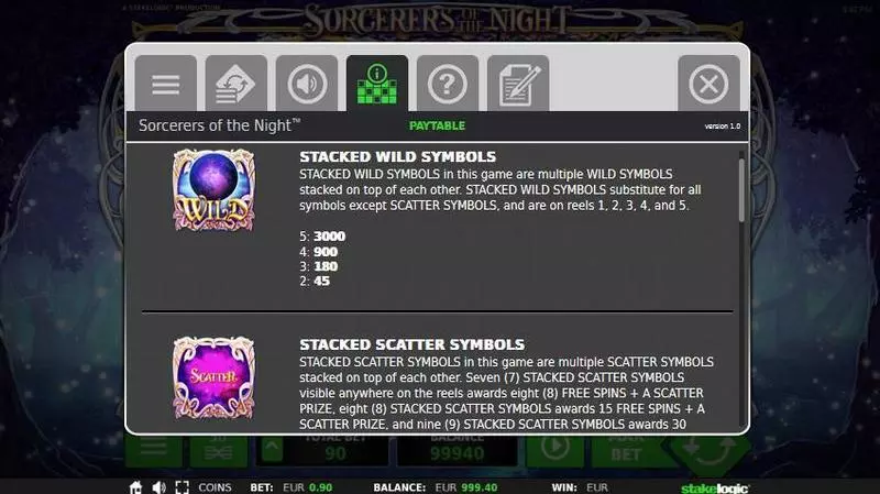 Sorcerers of the Night StakeLogic Slots - Bonus 1