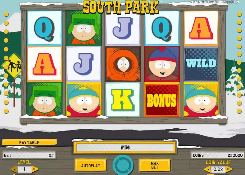 South Park NetEnt Slots - Main Screen Reels