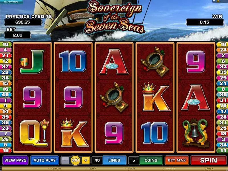 Sovereign of the Seven Seas Microgaming Slots - Main Screen Reels