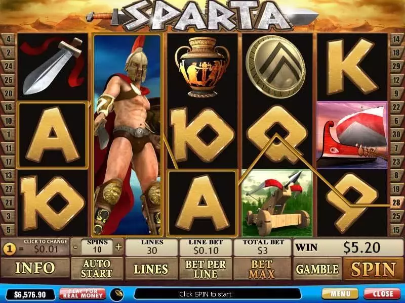 Sparta PlayTech Slots - Main Screen Reels