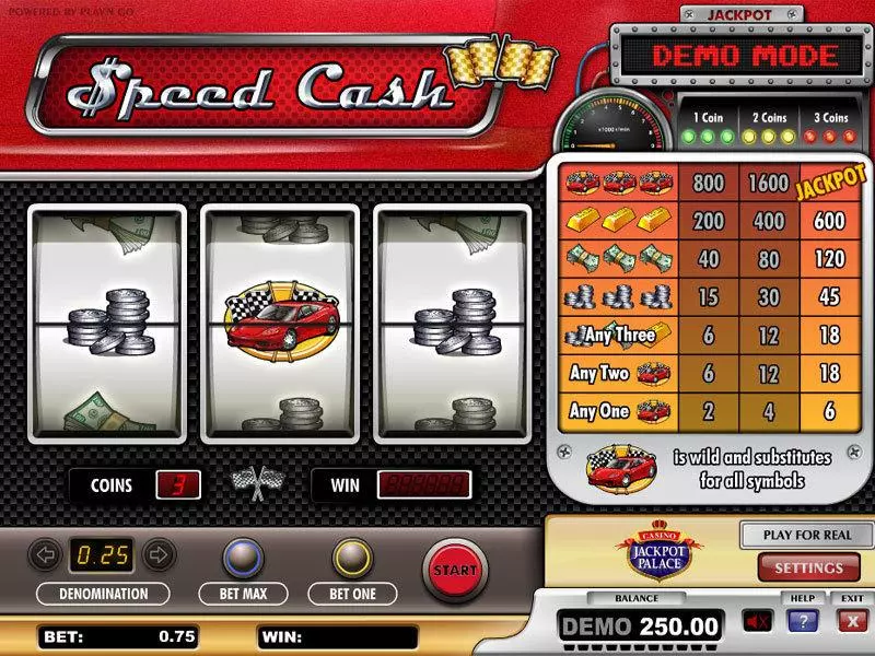 Speed Cash Play'n GO Slots - Main Screen Reels
