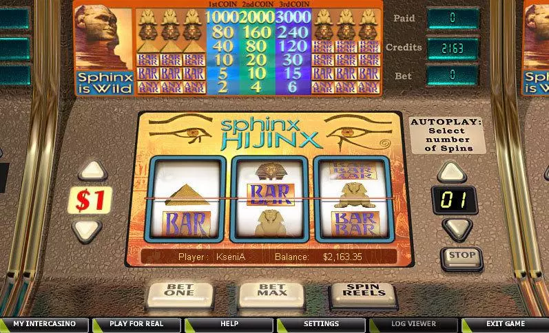 Sphinx Hijinx CryptoLogic Slots - Main Screen Reels