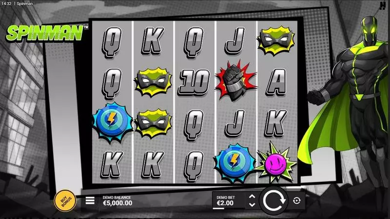 Spinman Hacksaw Gaming Slots - Main Screen Reels
