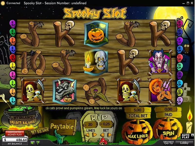 Spooky 888 Slots - Main Screen Reels