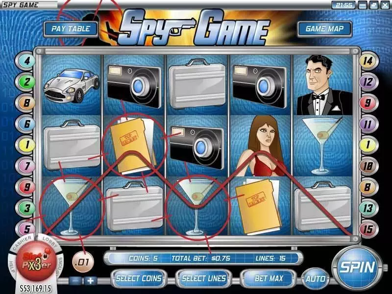 Spy Game Rival Slots - Main Screen Reels