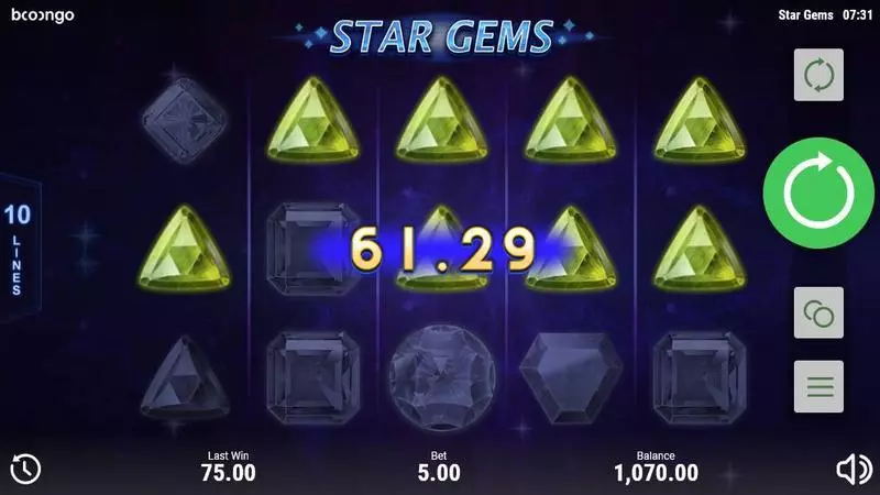 Star Gems Booongo Slots - Winning Screenshot