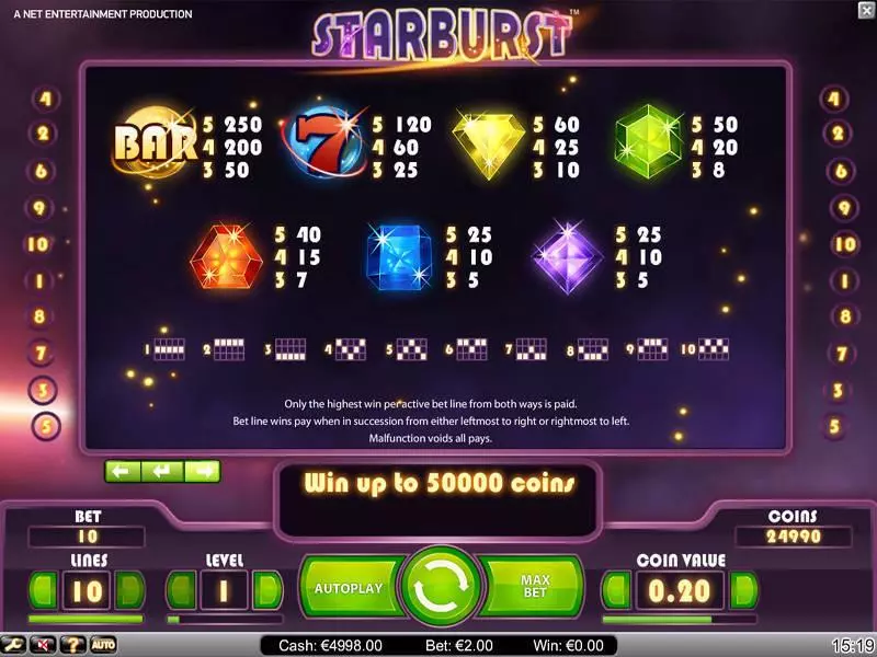 Starburst NetEnt Slots - Info and Rules