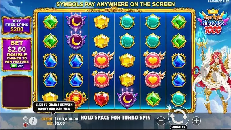 Starlight Princess 1000 Pragmatic Play Slots - Main Screen Reels