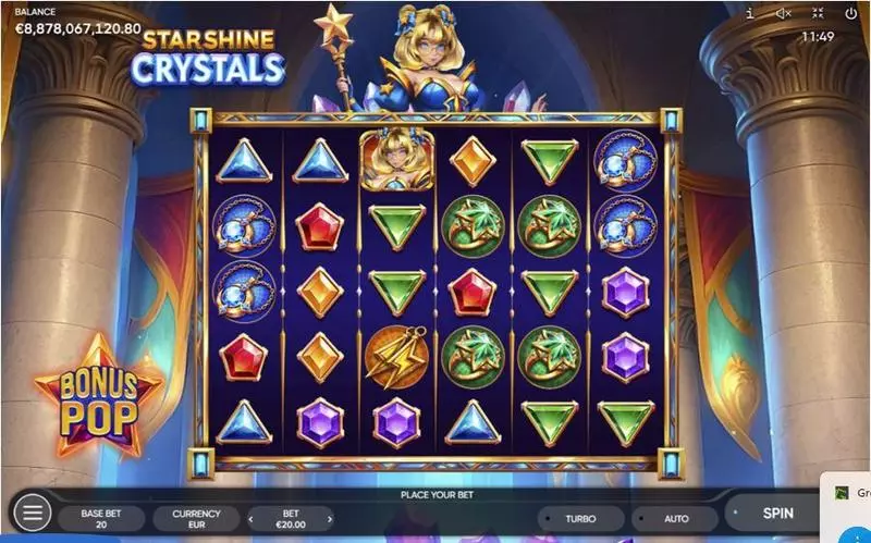Starshine Crystals Endorphina Slots - Main Screen Reels